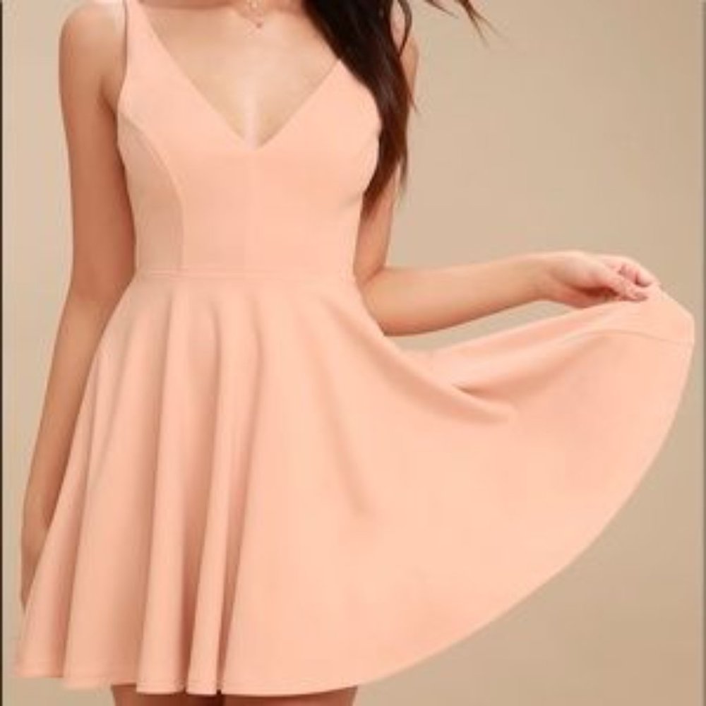 LULU’S Darling Delight Womens Blush Pink Mini Dress S Feminine Light Fairy NWT